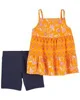 Carter's Set 2 piese Tricou si pantaloni scurti Flori foto