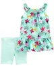 Carter's Set 2 piese Tricou si pantaloni scurti Flori foto
