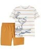Carter's Set 2 piese Tricou si pantaloni scurti Hipopotam foto