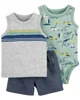Carter's Set 3 piese Body, tricou si pantaloni scurti Dungi foto