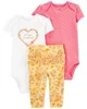 Carter's Set 3 piese Pantaloni si 2 body Flori