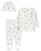 Carter's Set 3 piese Pantaloni, top si caciulita cu flori foto