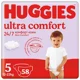 Scutece Huggies Ultra Comfort Mega 5 Unisex (12-22 kg), 58 buc.
