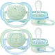 Suzete din silicon ortodontice Philips Avent Ultra Air Night Boy (0-6 luni), 2 buc. foto