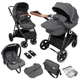 Коляска 3 в 1 BabyGo Halime Gray, рама Black