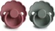 Set 2 suzete rotunde din latex FRIGG Daisy Dusty Rose & Lily Pad (0-6 luni) foto