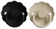 Set 2 suzete rotunde din latex FRIGG Daisy Cream & Jet Black (0-6 luni) foto