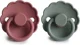 Set 2 suzete rotunde din latex FRIGG Daisy Dusty Rose & Lily Pad (6-18 luni) foto