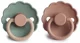 Set 2 suzete rotunde din latex FRIGG Daisy Rose Gold & Willow (6-18 luni) foto