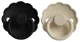 Set 2 suzete rotunde din latex FRIGG Daisy Cream & Jet Black (6-18 luni) foto