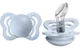 Suzeta ortodontica BIBS Couture Baby Blue din silicon (0-6 luni) foto