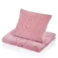 Комплект плюшевой подушки и одеяла BabyJem Pink