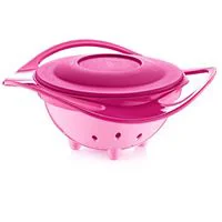 Bol multifunctional cu capac si rotire 360 grade BabyJem Amazing Bowl Roz