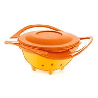 Bol multifunctional cu capac si rotire 360 grade BabyJem Amazing Bowl Oranj