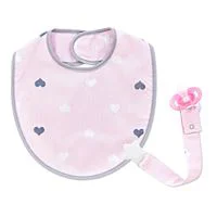 Нагрудник с держателем для соски BabyJem Pink