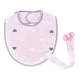Нагрудник с держателем для соски BabyJem Pink
