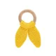 Хлопковая игрушка для прорезывания зубов с деревянным кольцом BabyJem Yellow