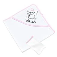 Полотенце и перчатка для ванны BabyJem Pink