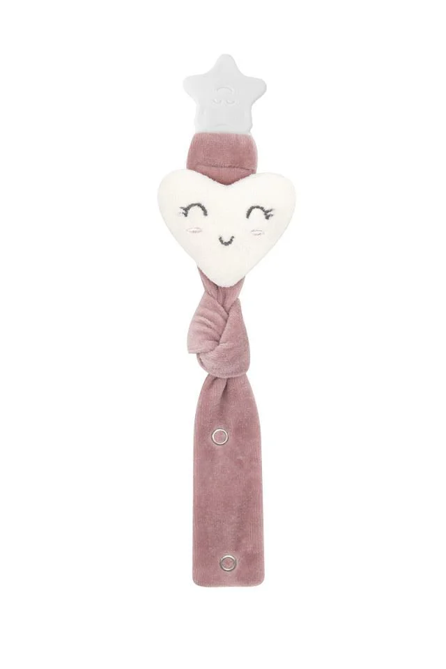image for Цепочка для пустышки из ткани BabyJem Pink foto