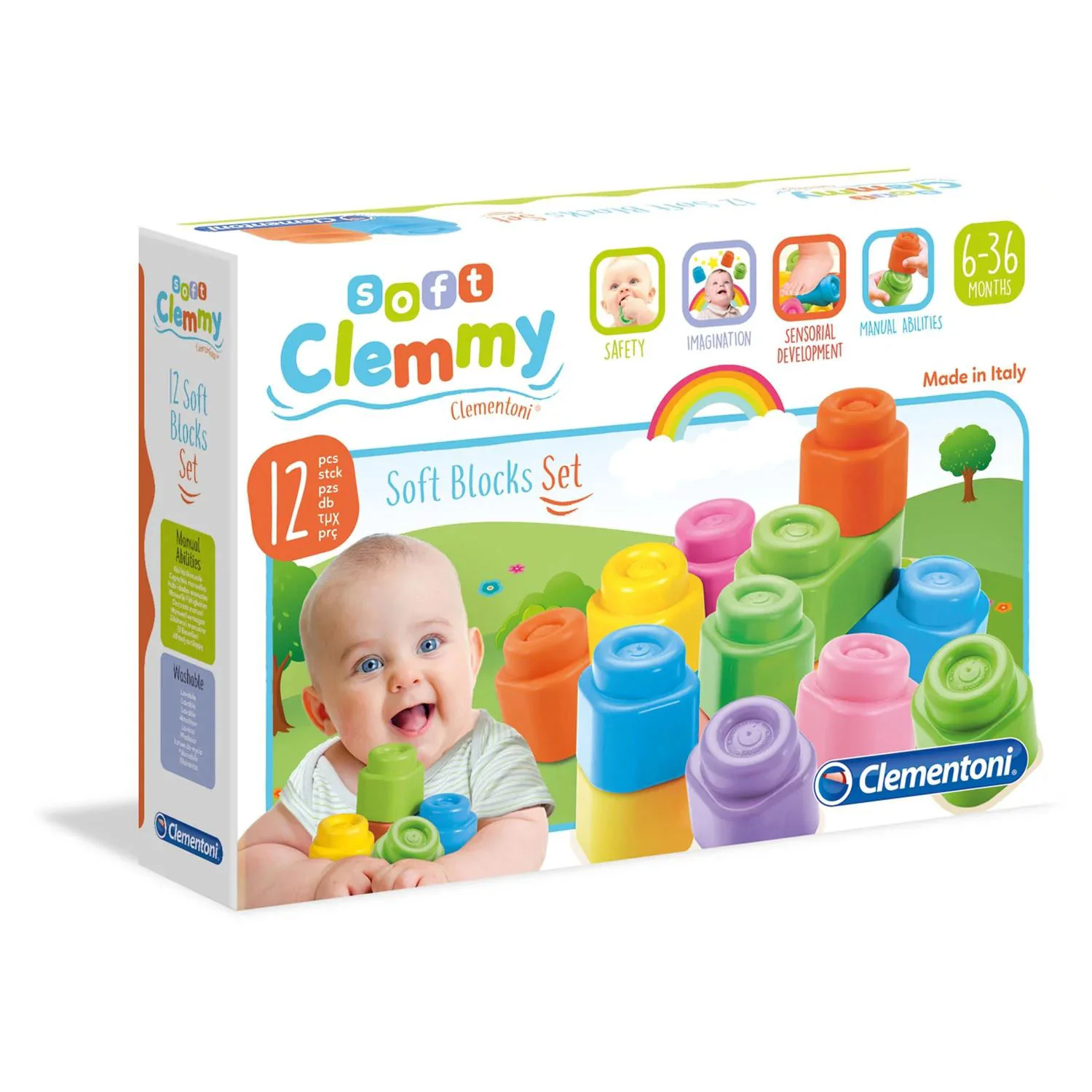 Set blocuri moi Clementoni Clemmy in cutie, 12 piese