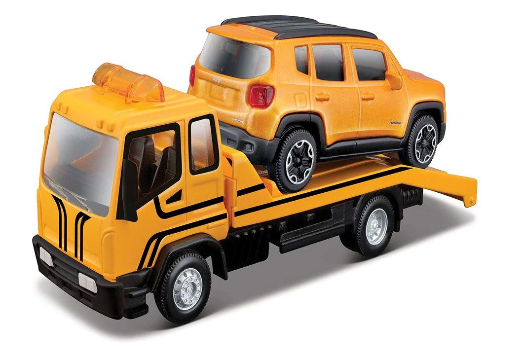 Set de joaca Bburago Evacuator cu masina Jeep Renegade foto