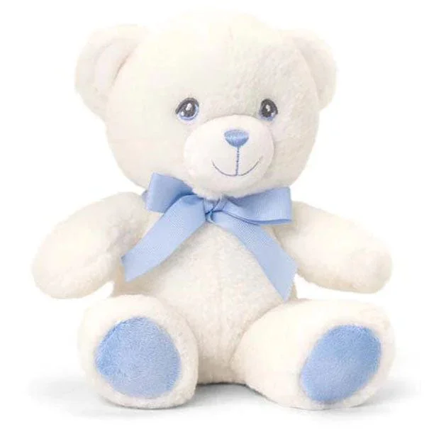 Jucarie de plus ursulet Keeleco Baby Cream Bear with Ribbon, 15 cm foto