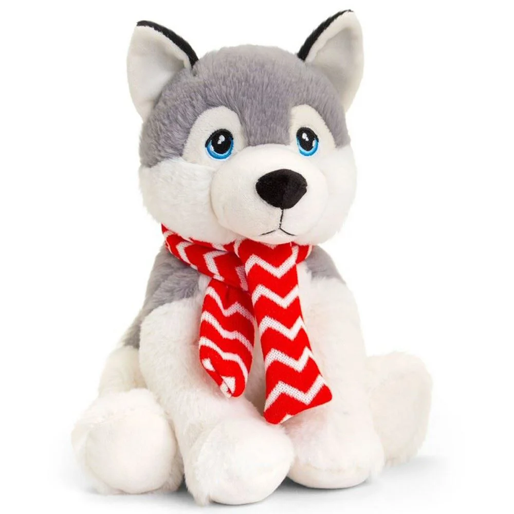 Jucarie de plus Keel Toys Husky cu fular, 20 cm