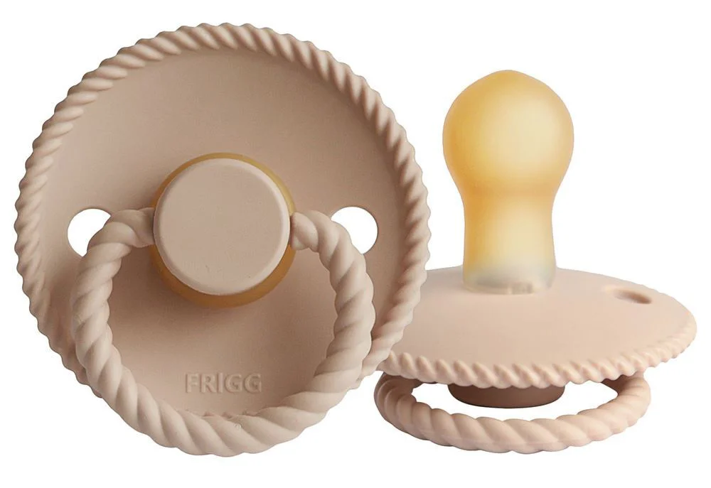 Suzeta rotunda din latex FRIGG Rope Croissant (6-18 luni)