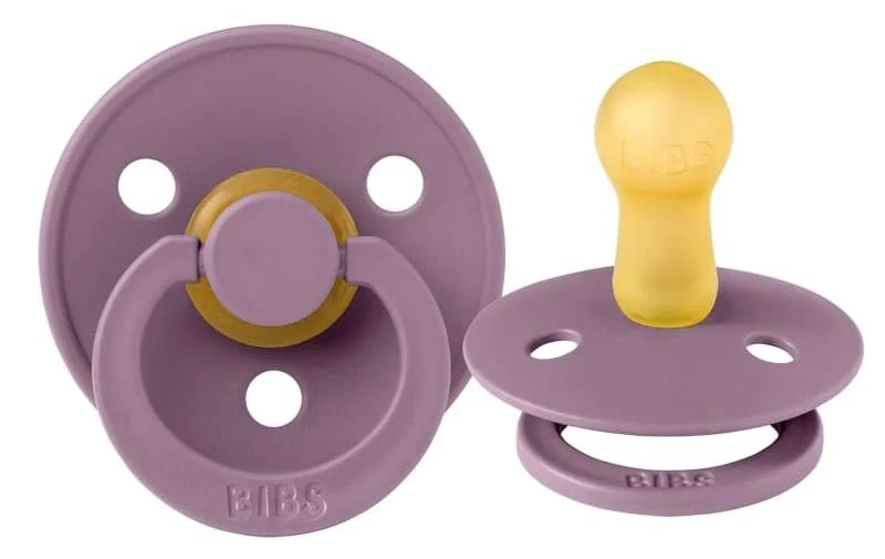 Suzeta rotunda BIBS Mauve din latex (6-18 luni) foto