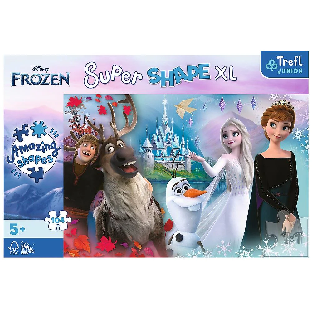 Puzzle Trefl Disney Frozen / Lumea Annei si a Elsei este distractiva, 104 piese XL foto