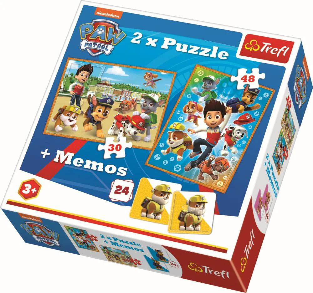 Puzzle Trefl 2 in 1 Memo Patrula Catelusilor foto