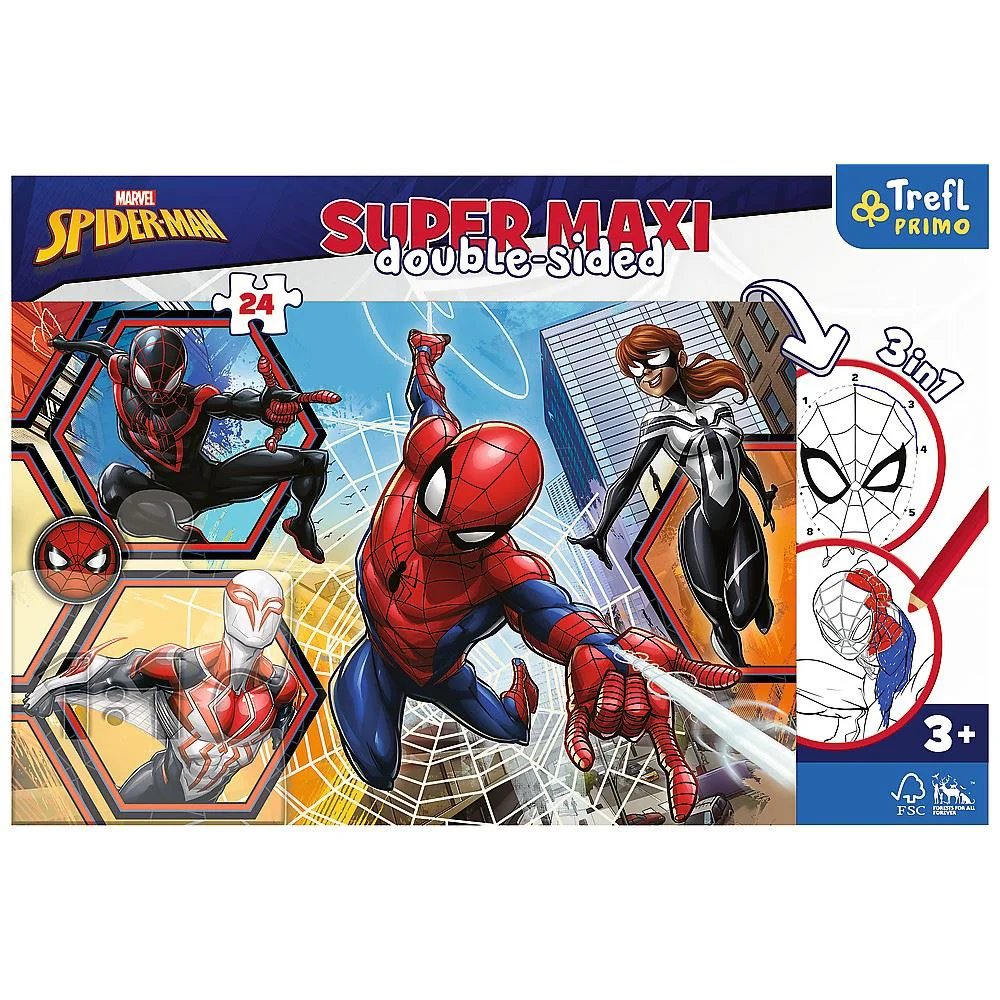 Puzzle Trefl Spiderman in actiune, 24 piese Super Maxi foto