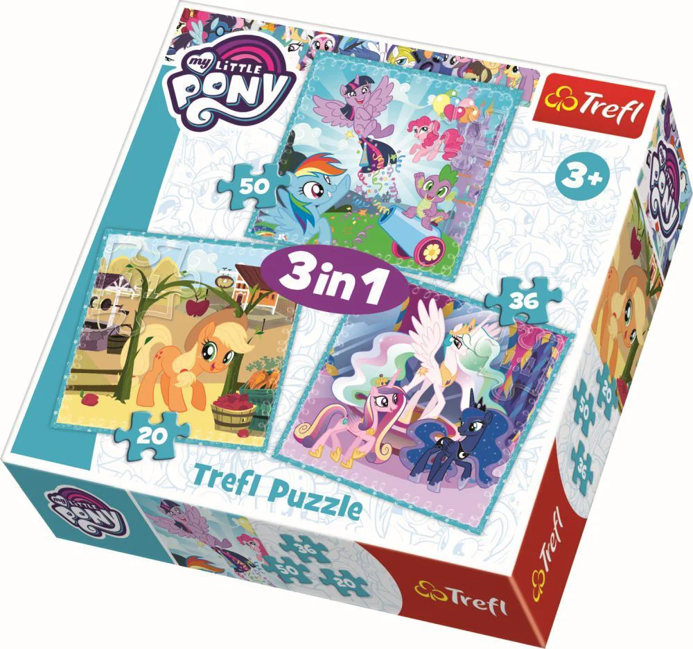 Puzzle Trefl 3 in 1 Ponei fericiti foto