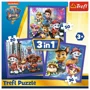 Puzzle Trefl 3 in 1 Paw Patrol Gata de actiune