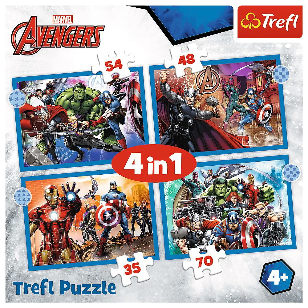 Puzzle Trefl 4 in 1 Razbunatorii curajosi foto