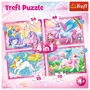 Puzzle Trefl 4 in 1 Unicorni si magie foto