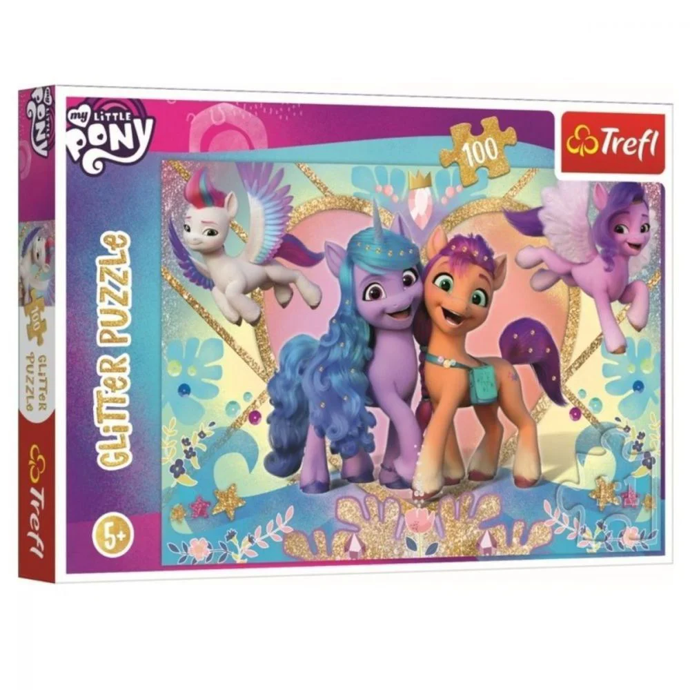 Puzzle Trefl Ponei cu sclipici, 100 piese foto