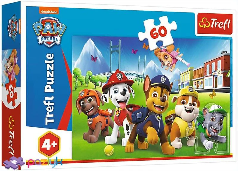 image for Puzzle Trefl Paw Patrol, Catelusii in iarba, 60 piese foto