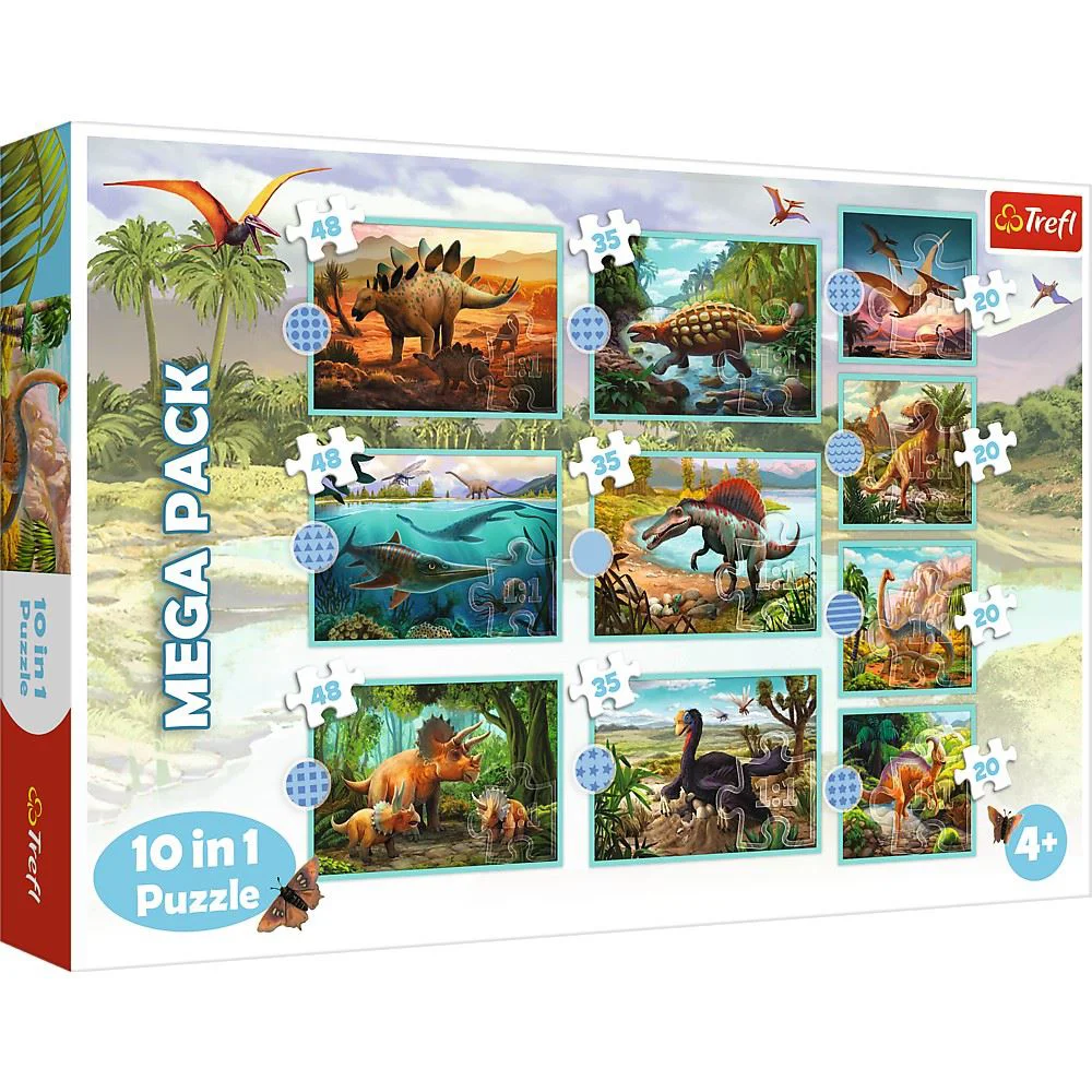 Puzzles Trefl 10 in 1 Lumea dinozaurilor foto