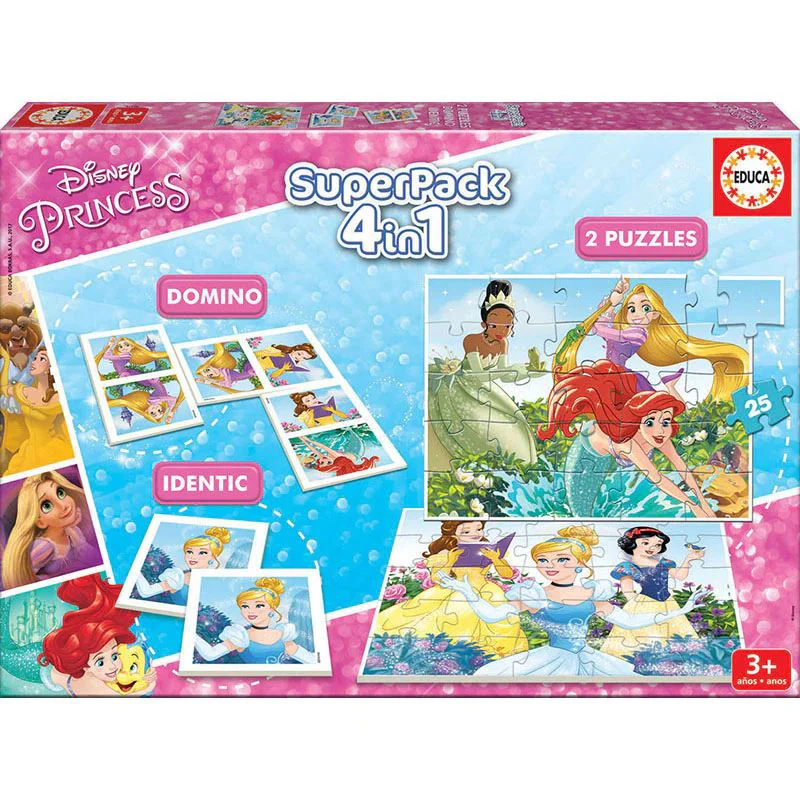 Puzzle Educa 4 in 1 Printesele Disney Superpack foto
