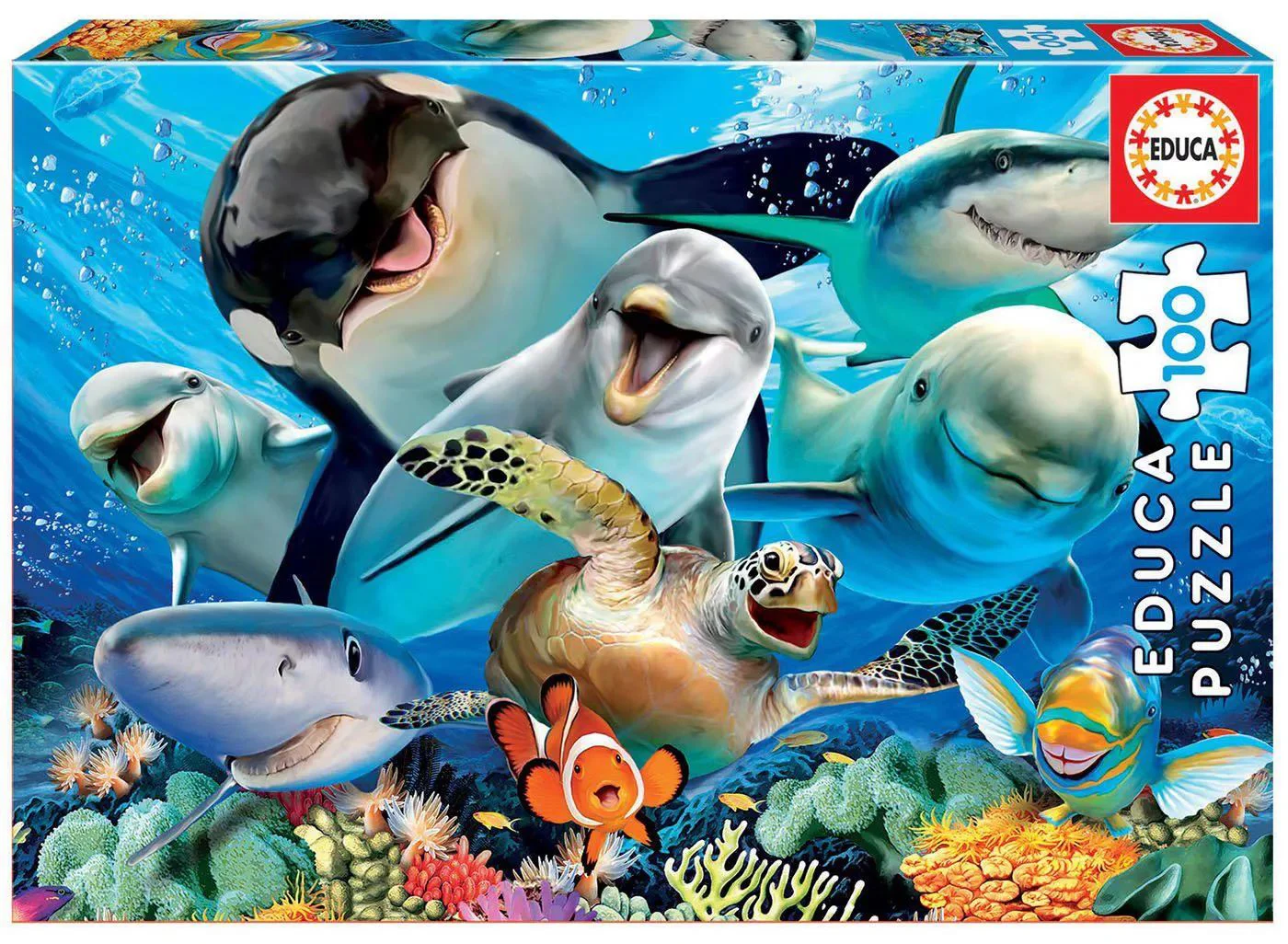 Puzzle Educa Selfie subacvatic, 100 piese foto