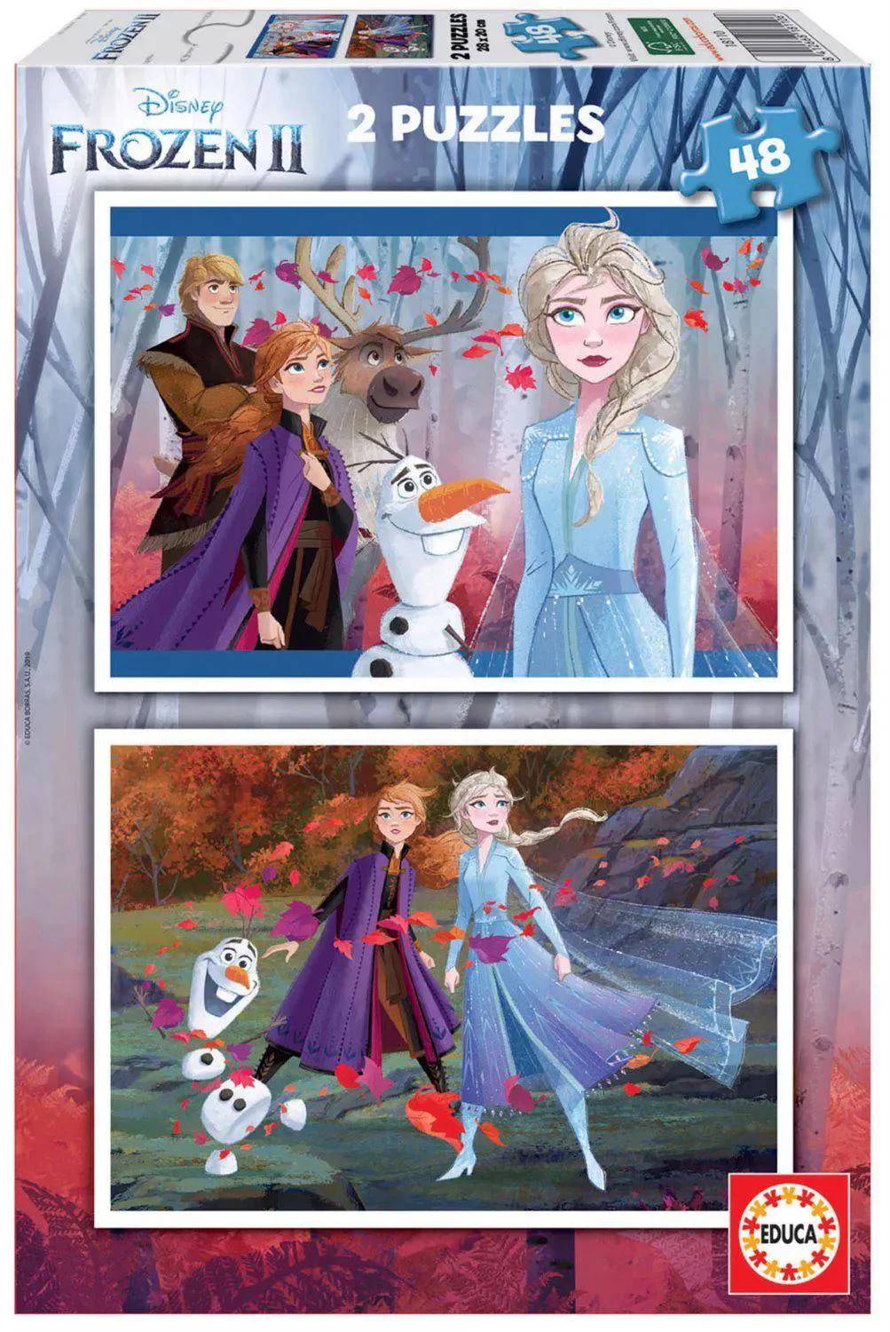 Puzzle Educa 2 in 1 Frozen II, 48 piese foto