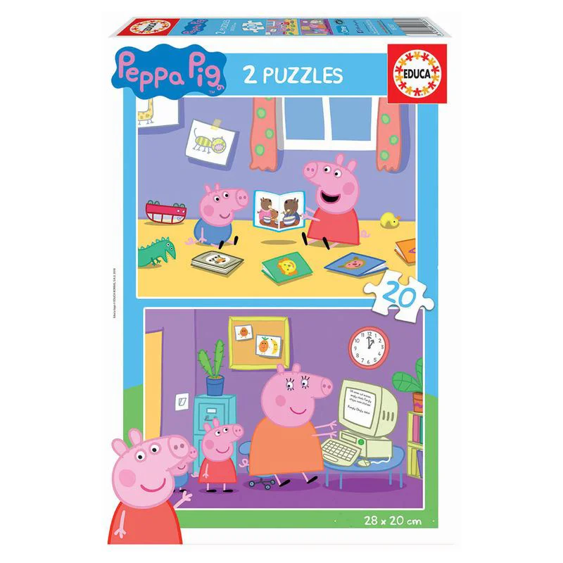 Puzzle Educa 2 in 1 Peppa Pig, 20 piese foto