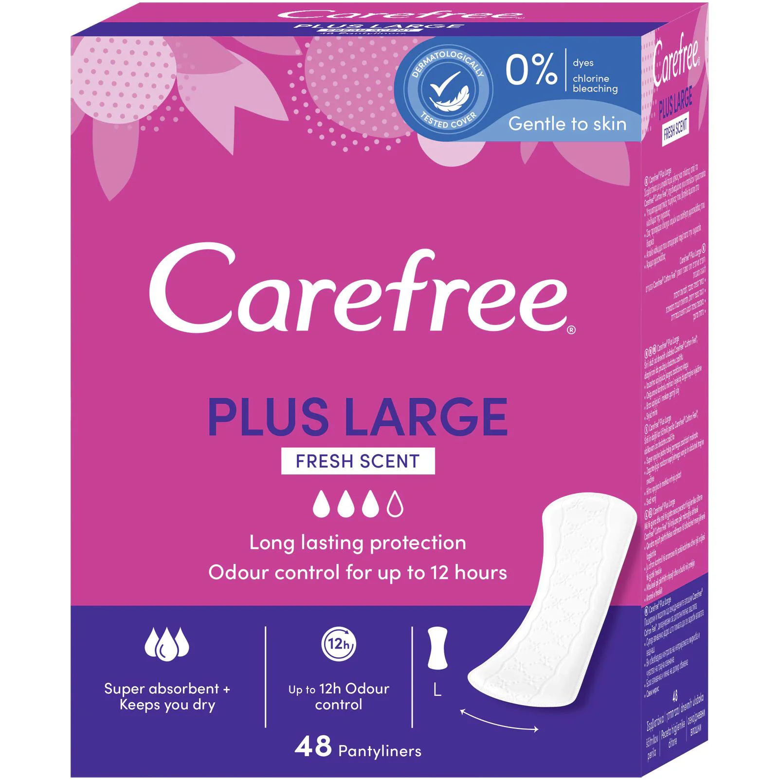 Absorbante parfumate Carefree Large Plus Fresh, 48 buc.