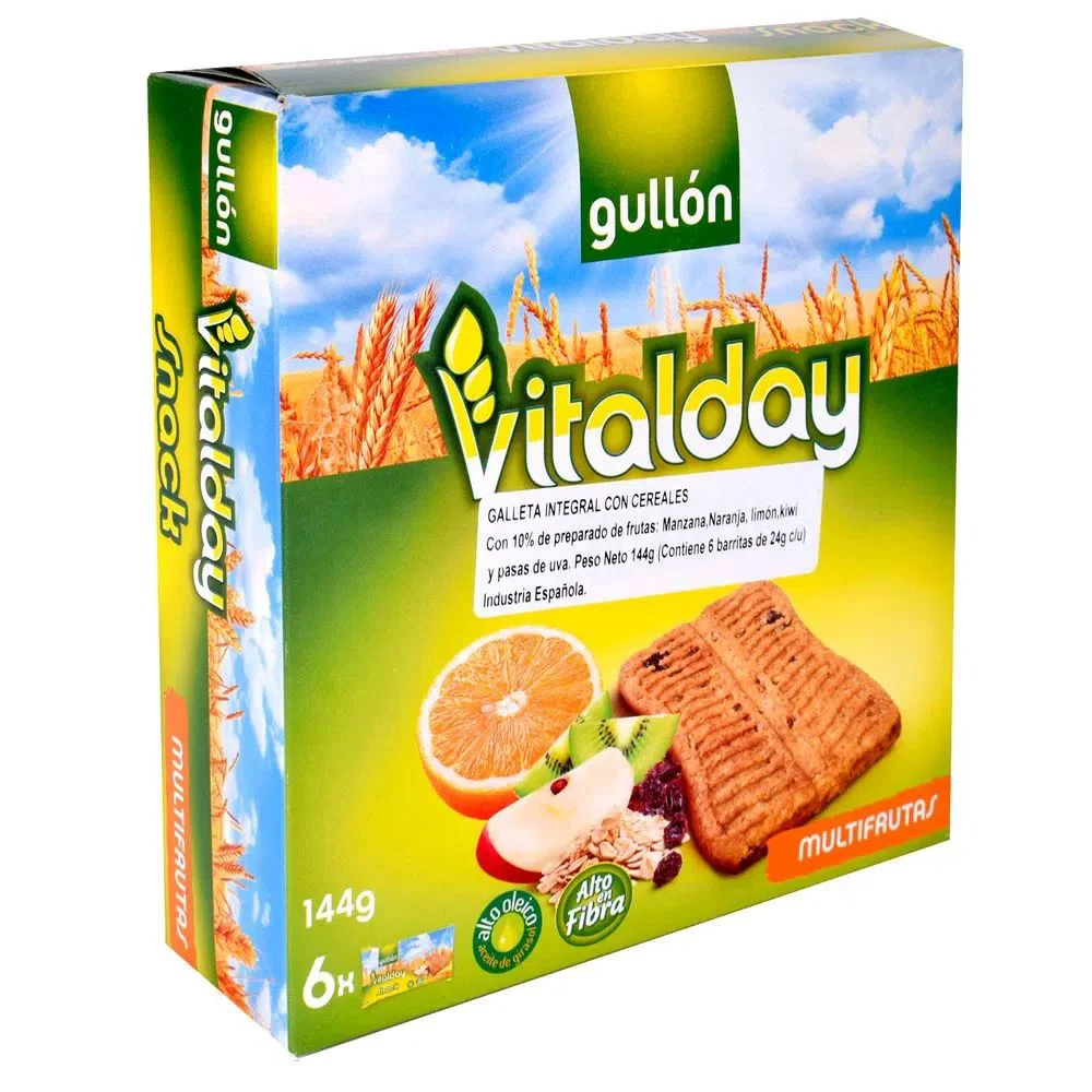 Biscuiti Gullon Vitalday Snack Multifrutas, 144 g