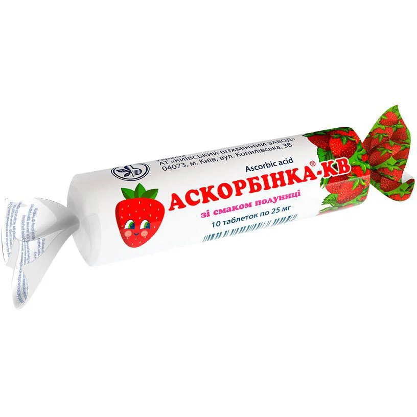 Acid ascorbic cu aroma de capsuna, 10 buc.