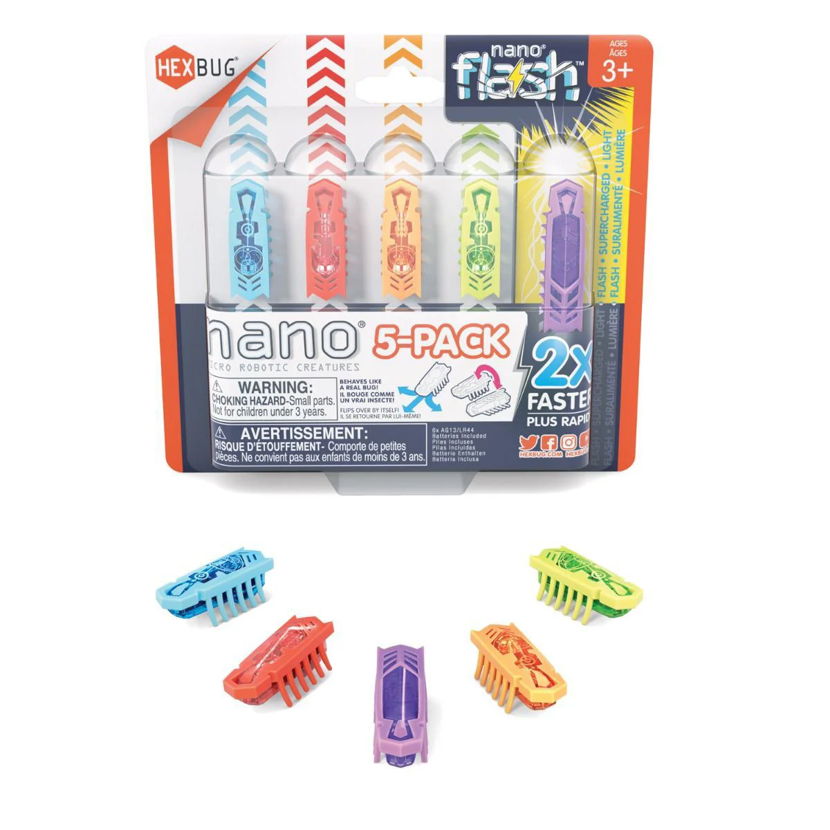 Set de joaca Hexbug Flash Nano, 5 piese mixte