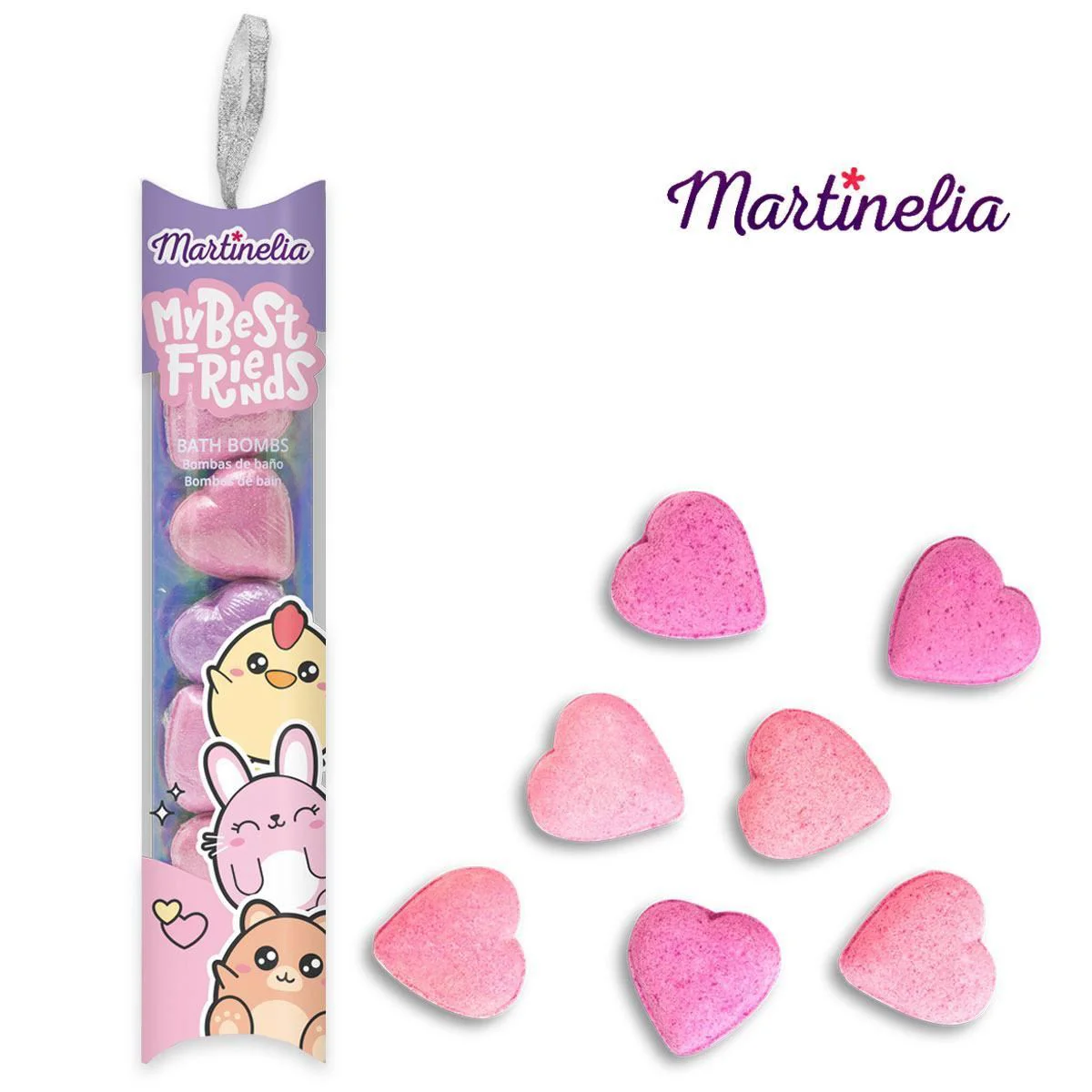 image for Косметический набоp Martinelia Бомбочки для ванны, BFF, Heart Fizzers foto