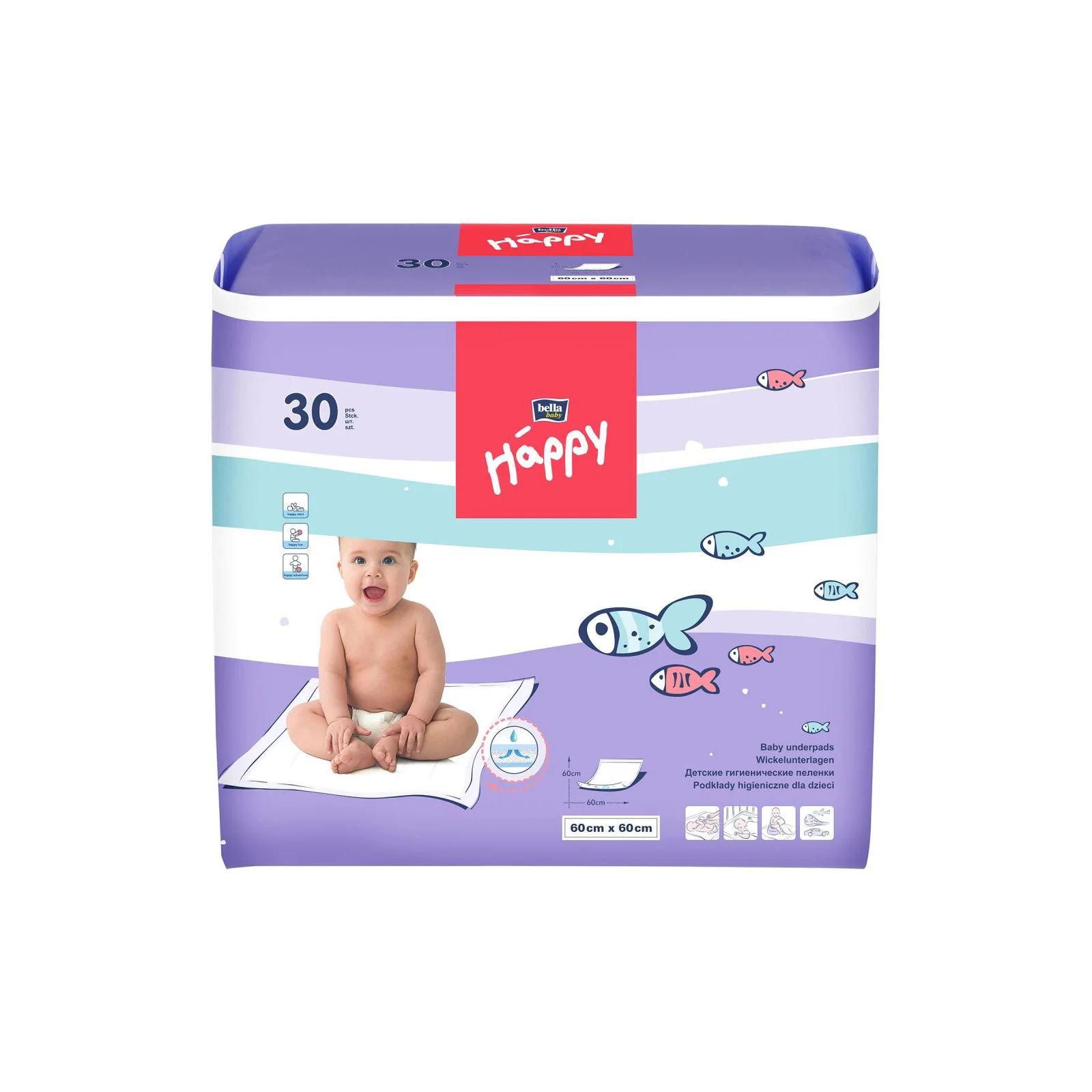 Pelinci de unica folosinta Bella Happy, 30 bucati (60 x 60 cm)