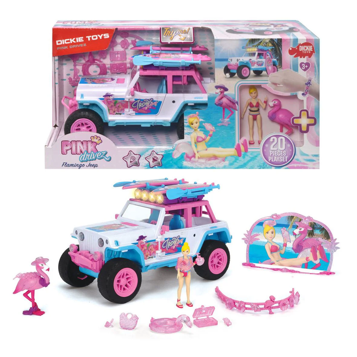 Set de joaca Dickie Uimitorul Jeep Flamingo, 22 cm foto